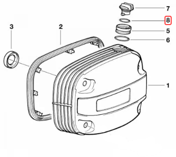 O-ring Boxer-Serie Öleinfüllstutzen vgl. 11141340902 - Viton